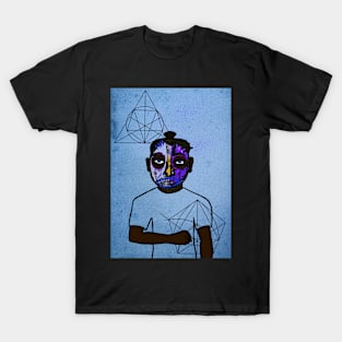 Joe NFT - Urban Elegance: Male Character with Street Mask and Blue Eyes T-Shirt